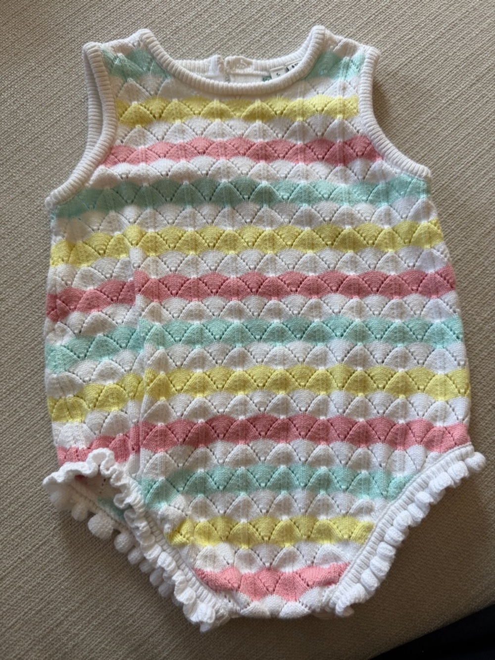 Janie and Jack Pastel Stripe Knit Baby One-Piece